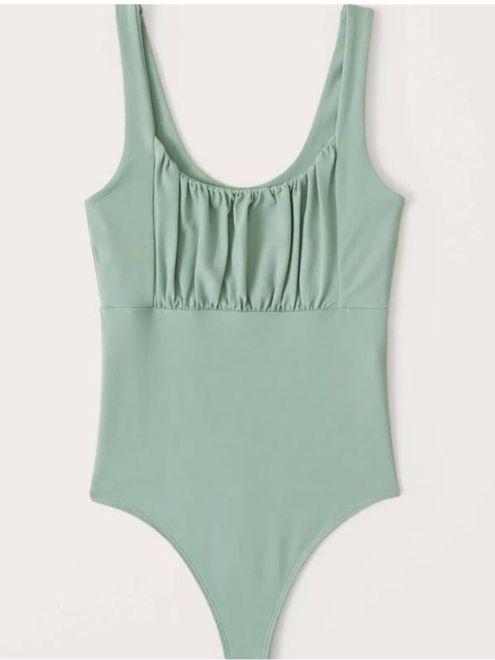 Abercrombie seamless ruched green bodysuit XL